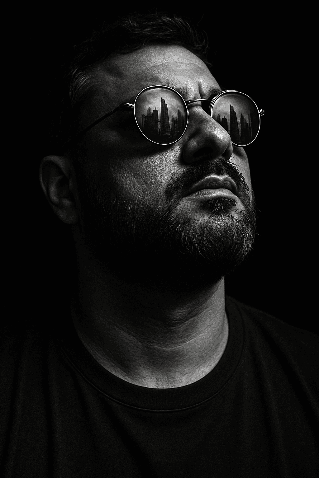 Городские отражения — промпт для генерации фото нейросетью Nano Banana